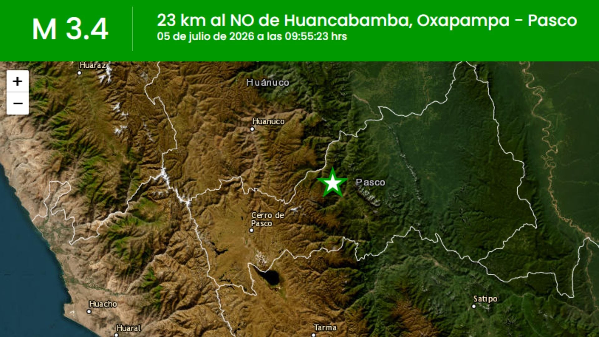 Sismo en Pasco - IGP