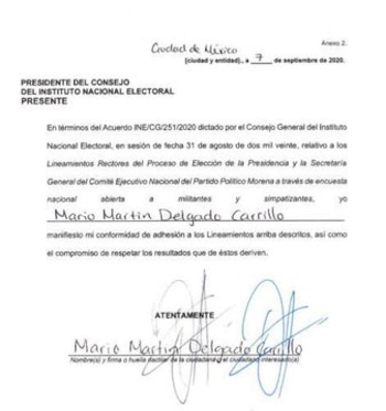 INE mostró el documento que