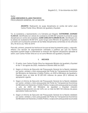 La queja disciplinaria se centra