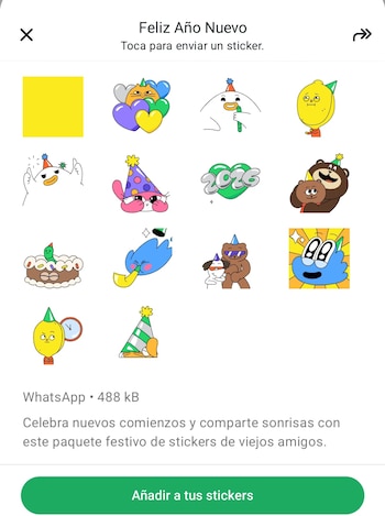 El paquete especial de stickers y las reacciones animadas con confeti enriquecen las conversaciones festivas en la aplicación. (Foto: WhatsApp)