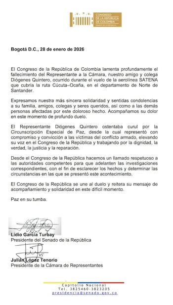 Presidentes del Congreso lamentaron la