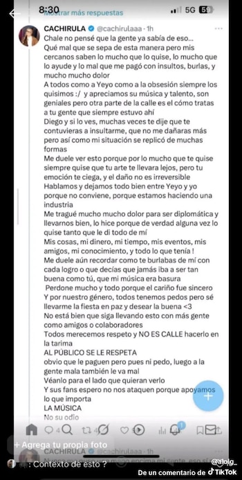 La artista Cachirula publicó un