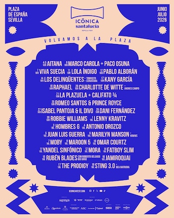 Cartaz do Icónica Santalucía Sevilla Fest em 2026. (Quaresma)
