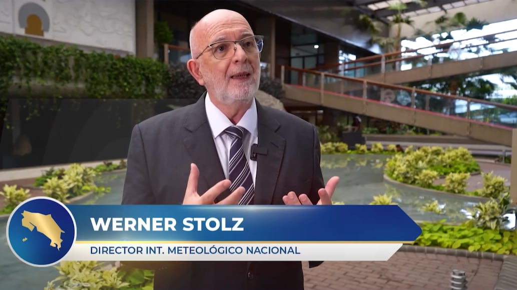 El jerarca del Instituto Meteorológico Nacional explicó cómo el calentamiento del mar modifica vientos y reduce humedad, mientras no descarta tormentas severas en Pacífico, Valle Central y Caribe durante los próximos meses (Transmisión de la Presidencia de la República de Costa Rica)