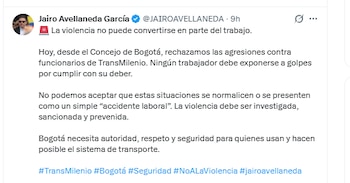 El concejal cuestionó la efectividad de las autoridades en el caso de agresión - crédito @JAIROAVELLANEDA/X