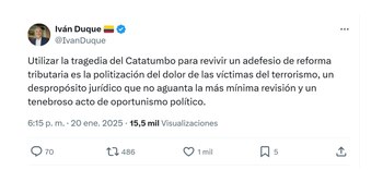 El expresidente Iván Duque se