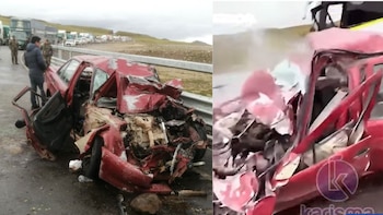 Accidente en Alpamarca: colisión frontal entre auto y bus de personal moviliza a equipos de rescate| Foto: Karisma