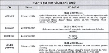 Horarios del Plan Éxodo por