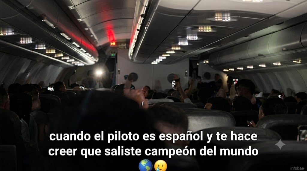 Un chiste de mal gusto: un piloto español le hizo creer a pasajeros argentinos que habían ganado el Mundial
