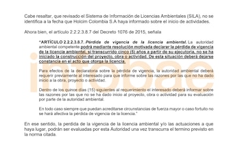 Anla respondió a Infobae sobre proyecto de extracción clave en el sur del Tolima