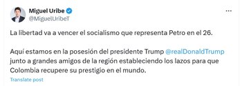 Senador Miguel Uribe aseguró que