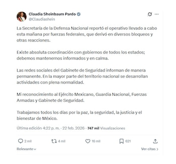 Con este mensaje en X,