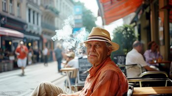 Un hombre fuma tranquilamente un cigarrillo de marihuana en una calle de Berlín, donde su uso está regulado bajo leyes específicas que garantizan su consumo responsable y seguro (Imagen ilustrativa Infobae)