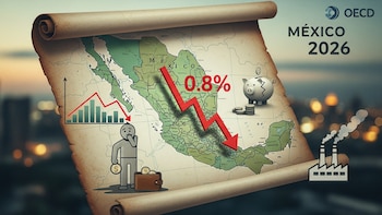 OCDE reduce previsión de crecimiento para México a 0.8% en 2026 por incertidumbre económica y comercial