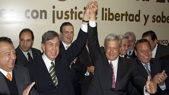 Cuauhtémoc Cárdenas y AMLO Andrés Manuel López Obrador