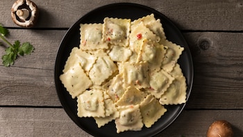 Raviolis de atún y berenjena: