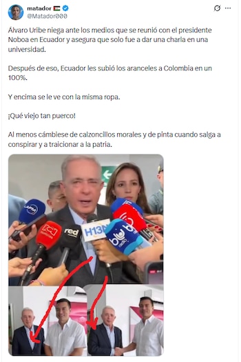 El caricaturista cuestionó al exmandatario colombiano - crédito @Matador000/X