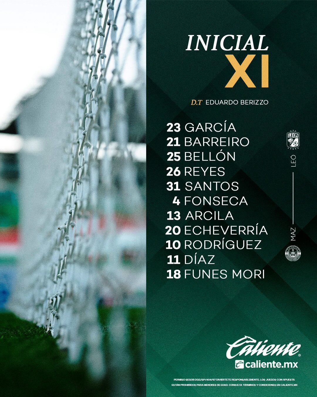 Esta es la formación de León para recibir a Mazatlán en el Nou Camp, por la jornada 10 del Torneo Apertura 2025 - crédito Club León