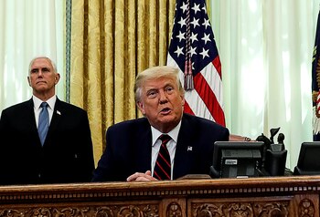 Donald Trump en la ceremonia