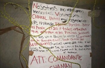 Un narcomensaje firmado por el