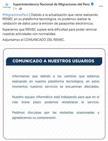 Comunicado Migraciones