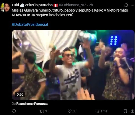 Debate 2026: usuarios convierten cruces entre candidatos en memes durante la tercera jornada en redes. Captura: X.