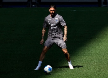 Sergio Ramos entrenando con la