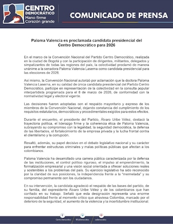 La candidata a la Presidencia