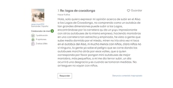 Comentario de un usuario hace