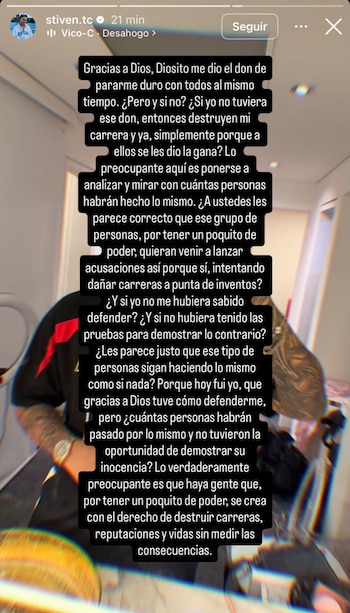 MrStivenTc afirmó que enfrenta acusaciones falsas tras denuncia penal en su contra - crédito stiven.tc/Instagram