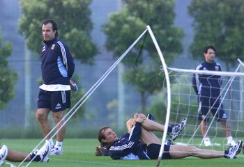 Marcelo Bielsa y Claudio Caniggia