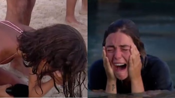 Las dos concursantes se abrazaron en el suelo al asumir que una de ellas quedará fuera de la final