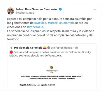 Robert Daza valoró la actitud