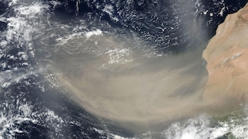 La Capa de Aire Sahariano transporta partículas finas entre 1,5 y 5 kilómetros de altura sobre el Atlántico tropical (Wikipedia)