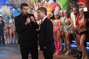 Marcelo Tinelli con Adrián Suar,