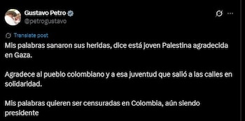 El presidente Gustavo Petro destaca el impacto de sus palabras en la población palestina y la respuesta de la juventud colombiana - crédito @petrogustavo/X