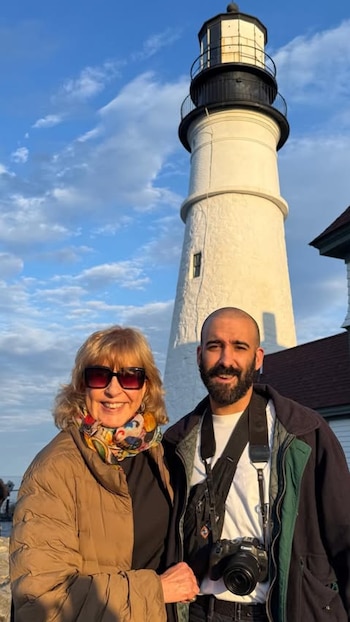 Georgina Barbarossa durante su visita a su sobrina en Portland
