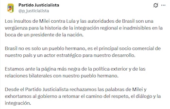 El comunicado difundido por el PJ