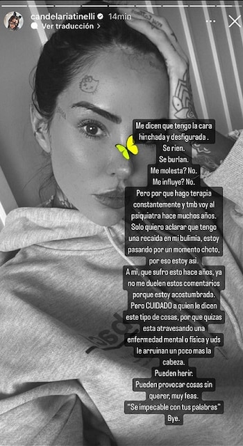 El posteo de Cande Tinelli