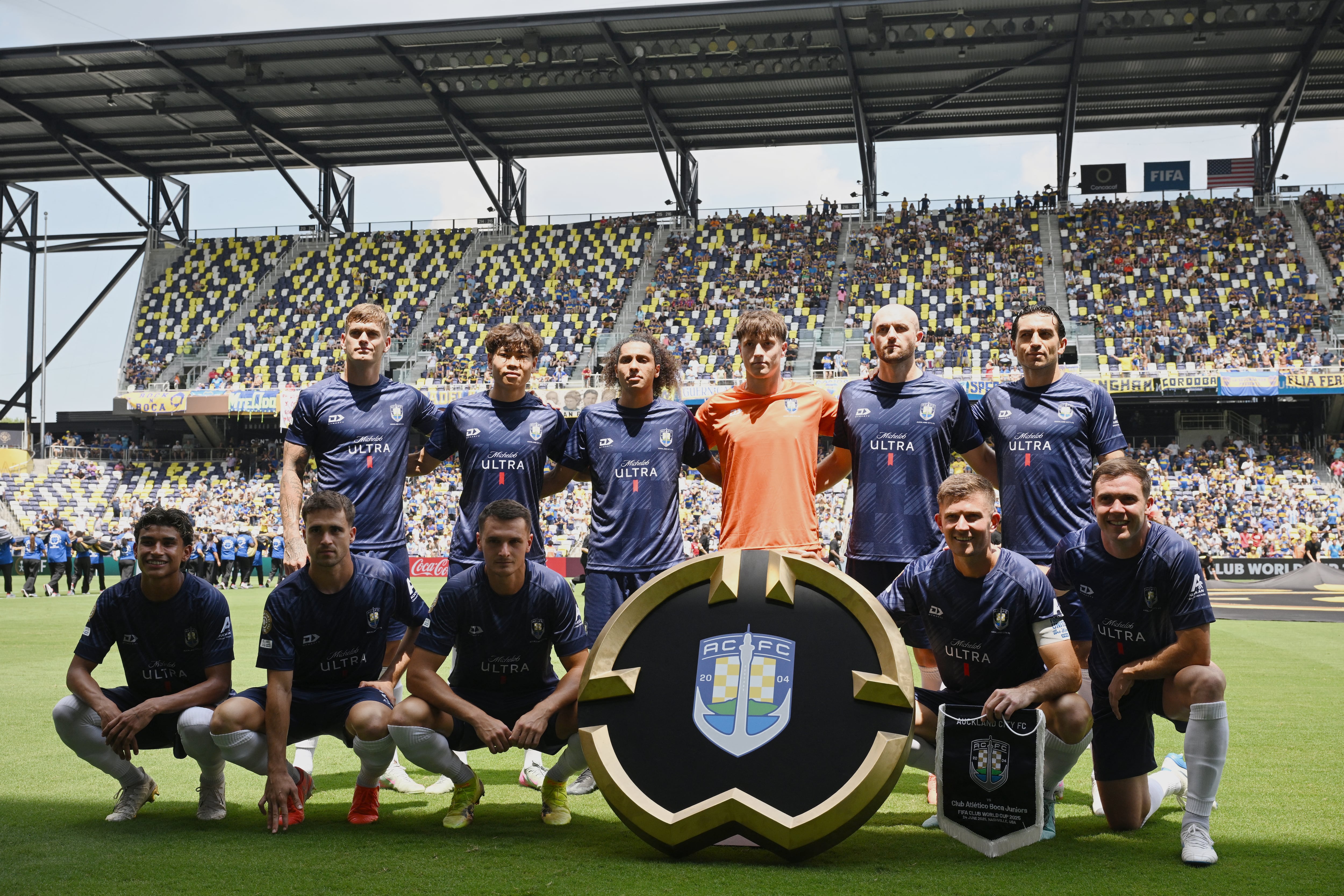 Auckland City hizo historia en el Mundial de Clubes al empatarle a Boca Juniors en el último partido de la fase de grupos (Photo by Federico PARRA / AFP)