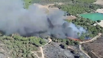 El incendio de Lucena del Puerto (Huelva) no termina de extinguirse y se suman medios aéreos tras reactivarse algunos focos: “Estamos viviendo días difíciles”