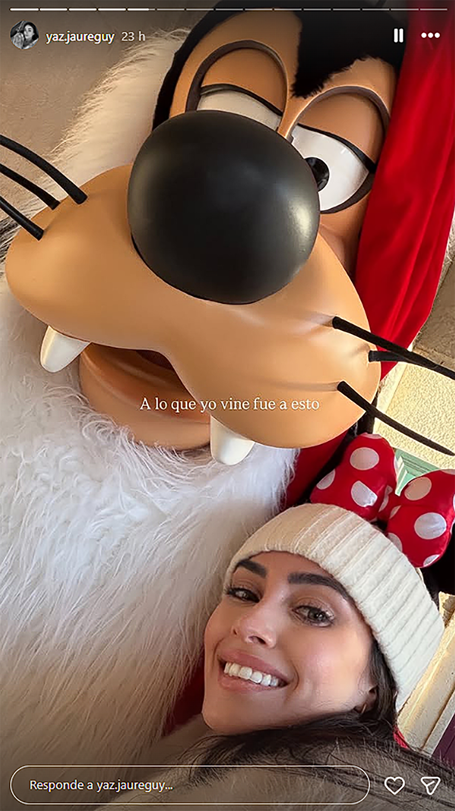 La foto de Jaureguy con Goofy (captura de Instagram)