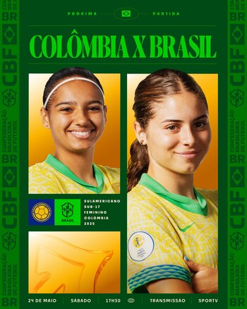 Con el siguiente afiche, las brasileñas presentaron el partido-crédito @SelecaoFeminina/X
