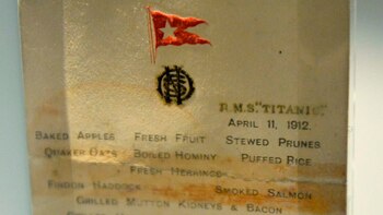 Imagen del menú subastado.