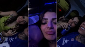 La pareja compartió un romántico