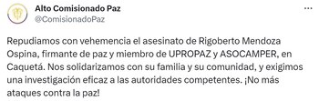 Rigoberto Mendoza, firmante de paz