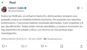 Tuit del alcalde Carlos Fernando