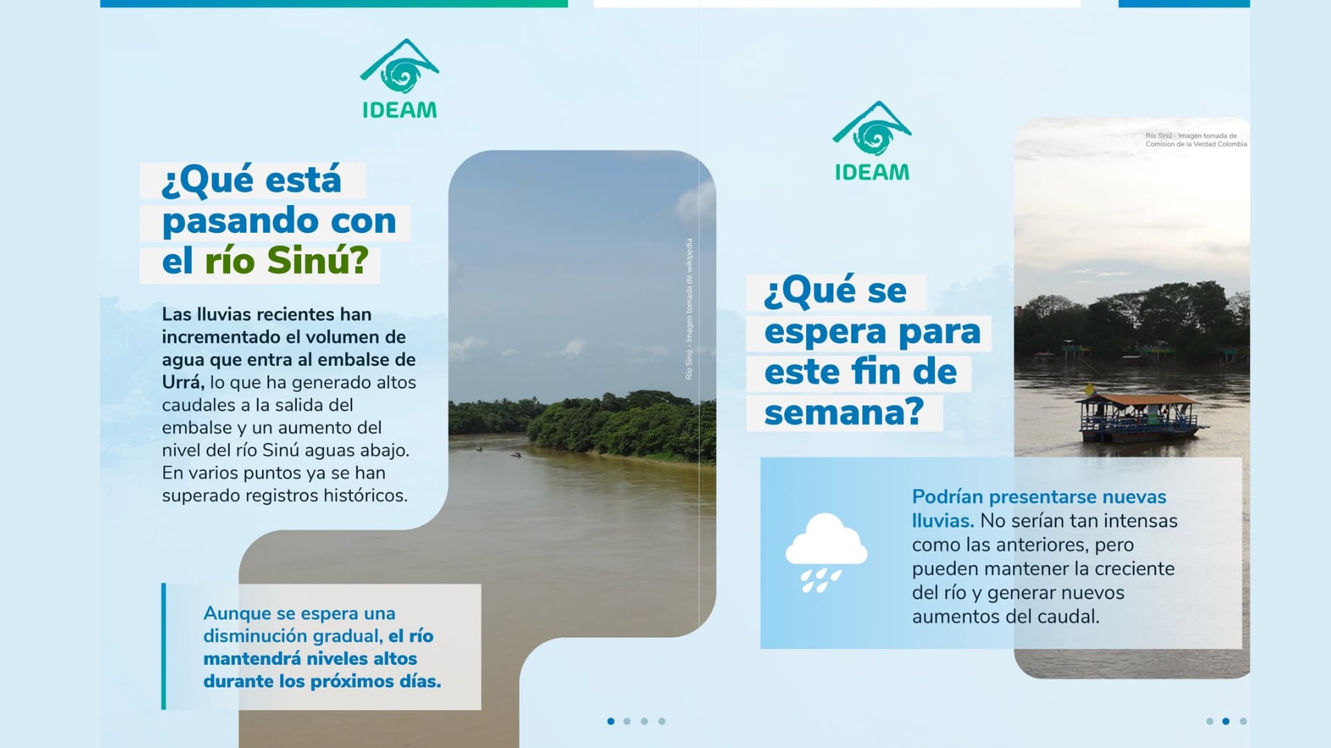 El Ideam informó que las lluvias en Córdoba continuarán, pero no serán tan intensas - crédito Ideam