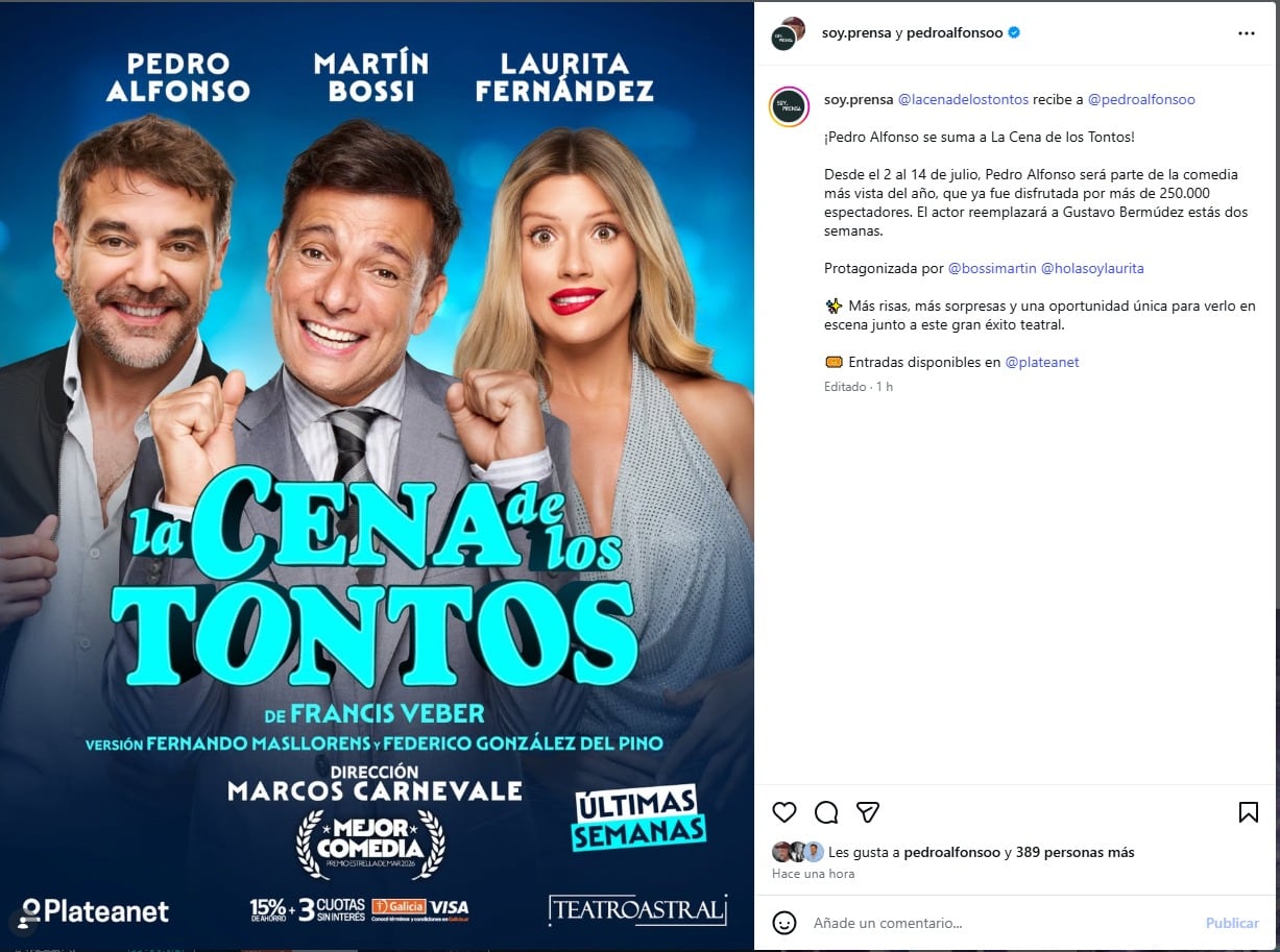 El actor vuelve a la calle Corrientes luego de ponerle fin a