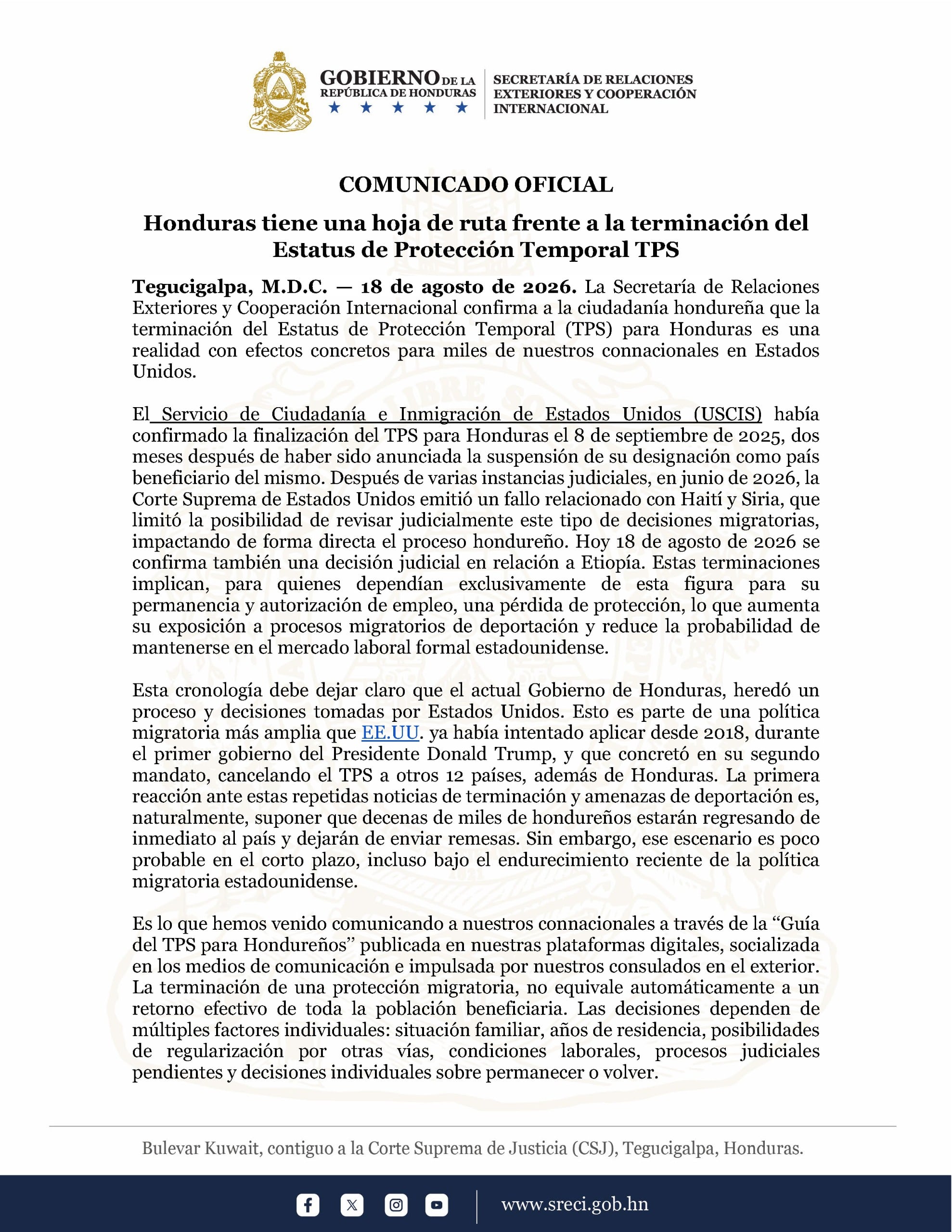 Las autoridades recomendaron a los beneficiarios del TPS buscar asistencia jurídica especializada y evitar decisiones basadas en redes sociales o asesorías no calificadas.
